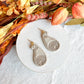 Neutral Taupe Boho Paisley Drop Polymer Clay Earrings