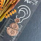 Neutral Greige Boho Floral Textured Half Circle Polymer Clay Earrings