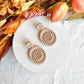 Neutral Taupe Boho Medallion Polymer Clay Earrings