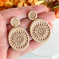 Neutral Taupe Boho Medallion Polymer Clay Earrings