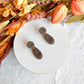 Dark Chocolate Brown Boho Floral Teardrop Polymer Clay Earrings