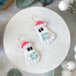 Pink Christmas Ghost with Gift Polymer Clay Earrings