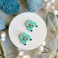 Vintage Truck with Christmas Wreath and Bow Polymer Clay Earrings