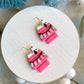 Nostalgic Beagle Dog on House Polymer Clay Earrings