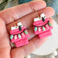Nostalgic Beagle Dog on House Polymer Clay Earrings