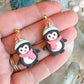 Penguin Earrings with Scarf and Beanie Polymer Clay Earrings