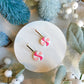 Pink Candy Cane Swirl Drop Earrings