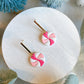 Pink Candy Cane Swirl Drop Earrings