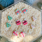 Pink Christmas Polymer Clay Studs