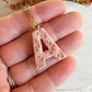 Floral Embossed Alphabet Polymer Clay Charms
