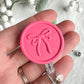 Pink Christmas Textured Polymer Clay Badges | Nurse and Teacher Retractable Badges