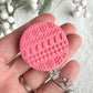 Pink Christmas Textured Polymer Clay Badges | Nurse and Teacher Retractable Badges