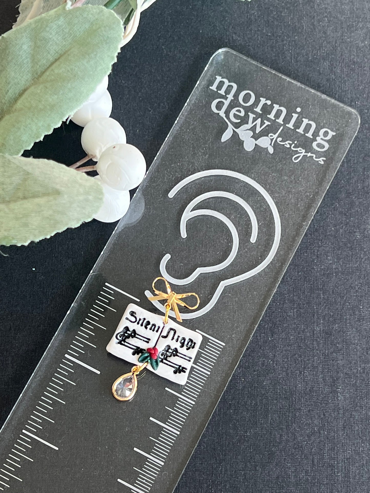 Silent Night Sheet Music Polymer Clay Earrings