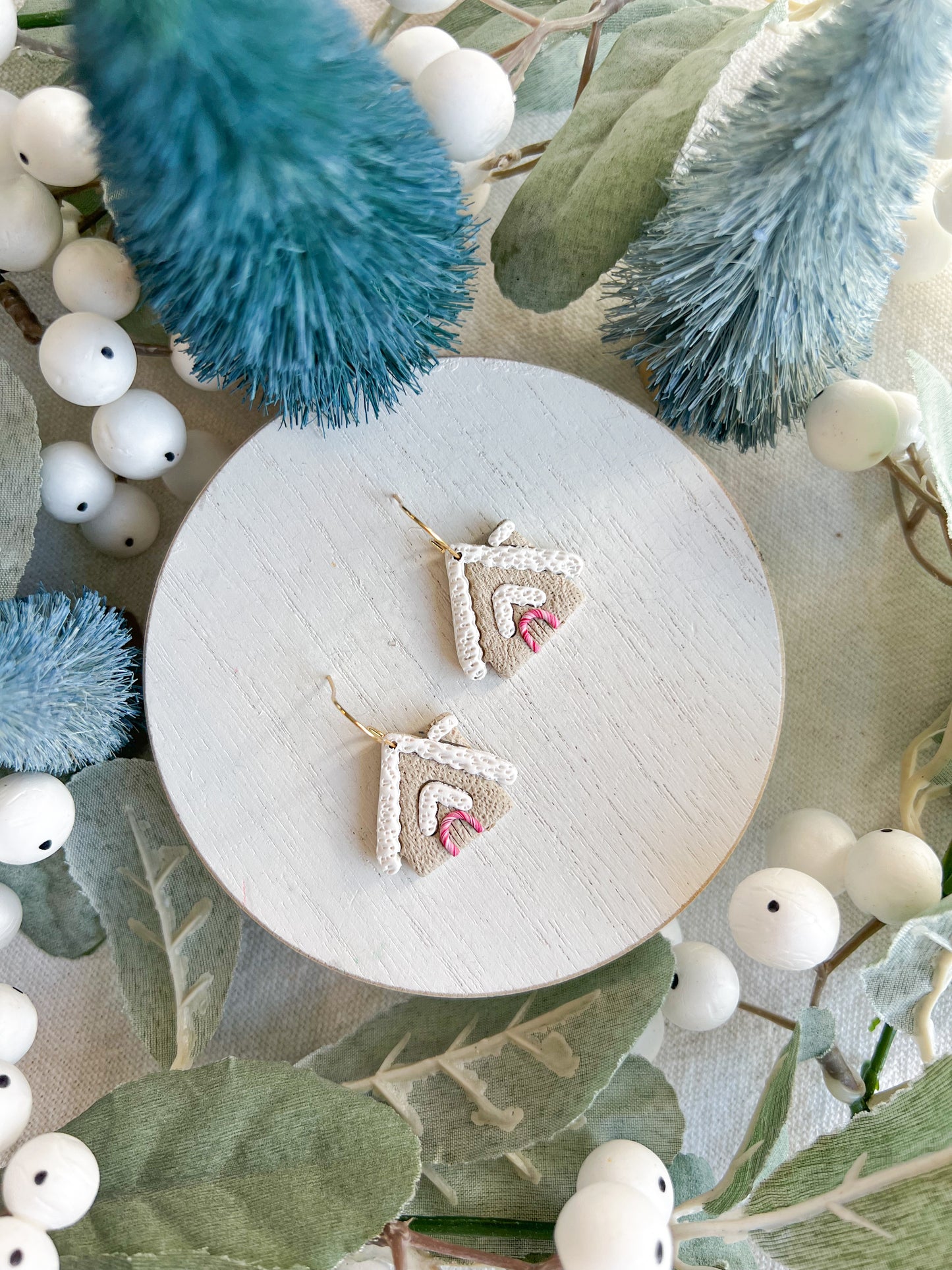 Gingerbread House Polymer Clay Earrings
