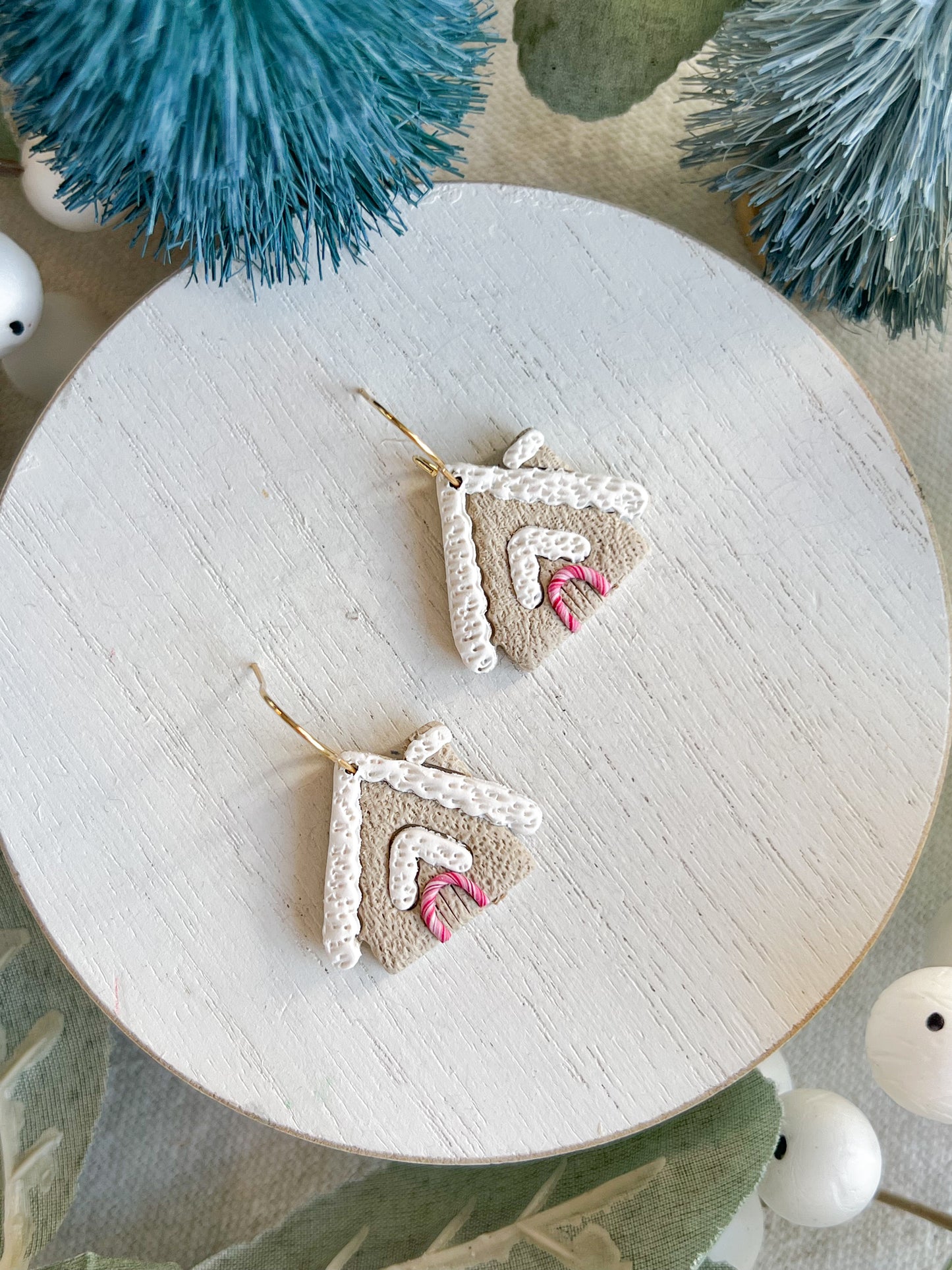 Gingerbread House Polymer Clay Earrings