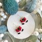 Santa Pants Ribbon Bow Polymer Clay Earrings