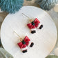 Santa Pants Ribbon Bow Polymer Clay Earrings