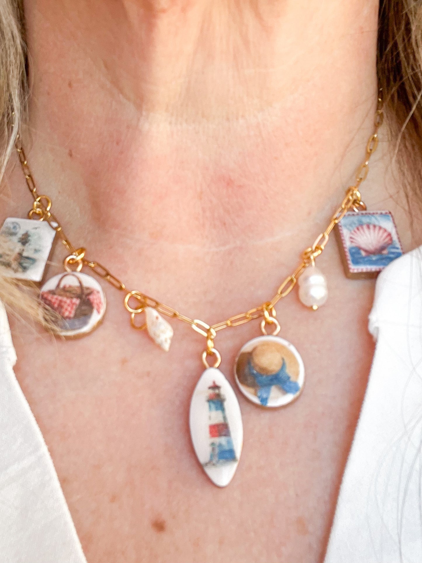 Nantucket Beach Day Polymer Clay Jewelry Charms