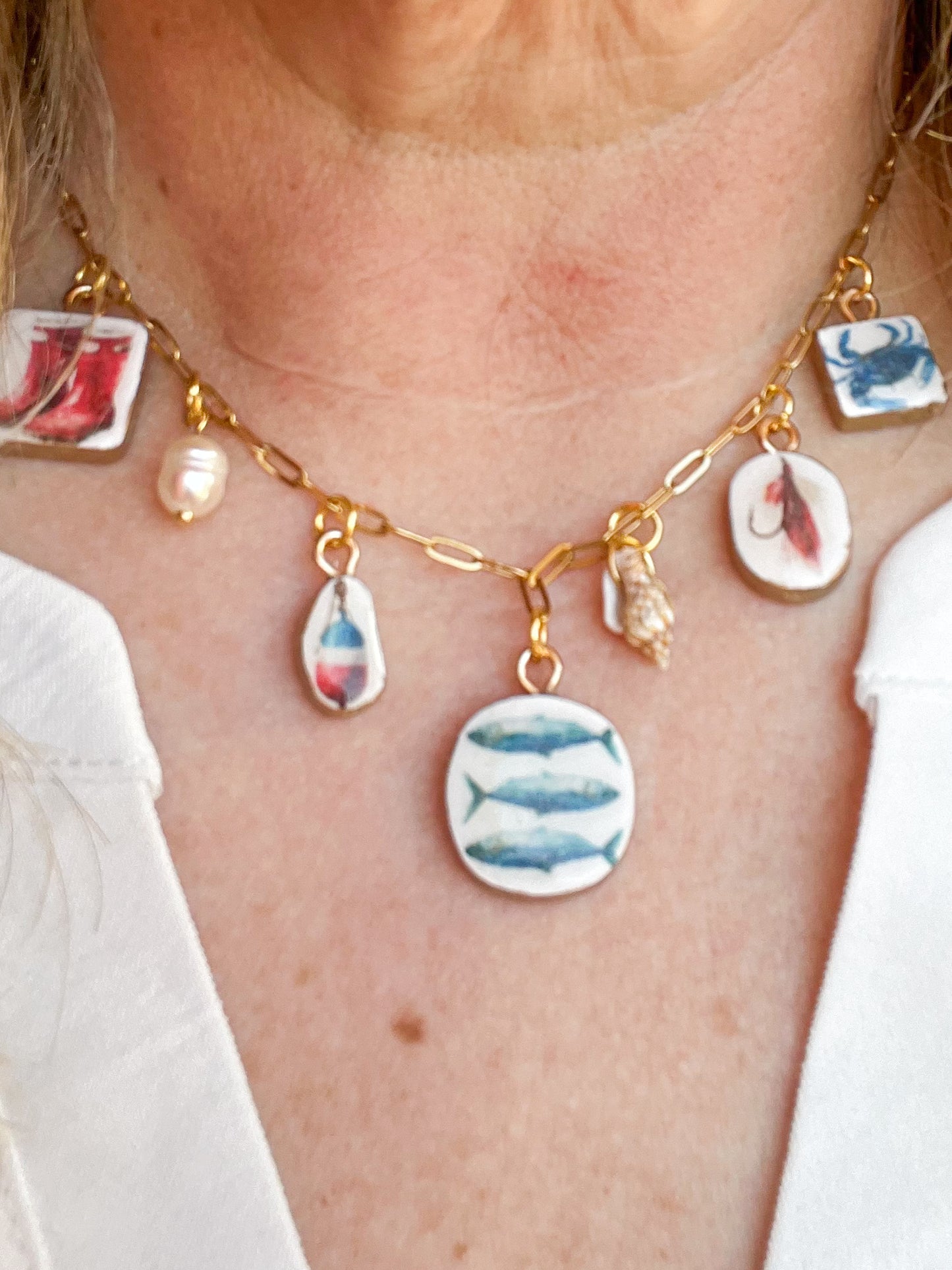 Nautical Fisherman Polymer Clay Jewelry Charms