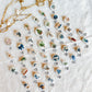 Blue Christmas Themed Transfer Paper Designed Polymer Clay Charms