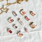 Classic Christmas Themed Transfer Paper Designed Polymer Clay Charms