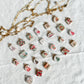 Pastel Christmas Themed Transfer Paper Designed Polymer Clay Charms
