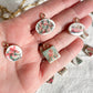 Pastel Christmas Themed Transfer Paper Designed Polymer Clay Charms