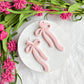 Soft Pink Ribbon Bow Polymer Clay Earrings