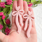 Soft Pink Ribbon Bow Polymer Clay Earrings