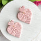 Blush Pink Charleston Inspired Textured Heart Polymer Clay Earrings