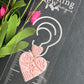 Blush Pink Charleston Inspired Textured Heart Polymer Clay Earrings