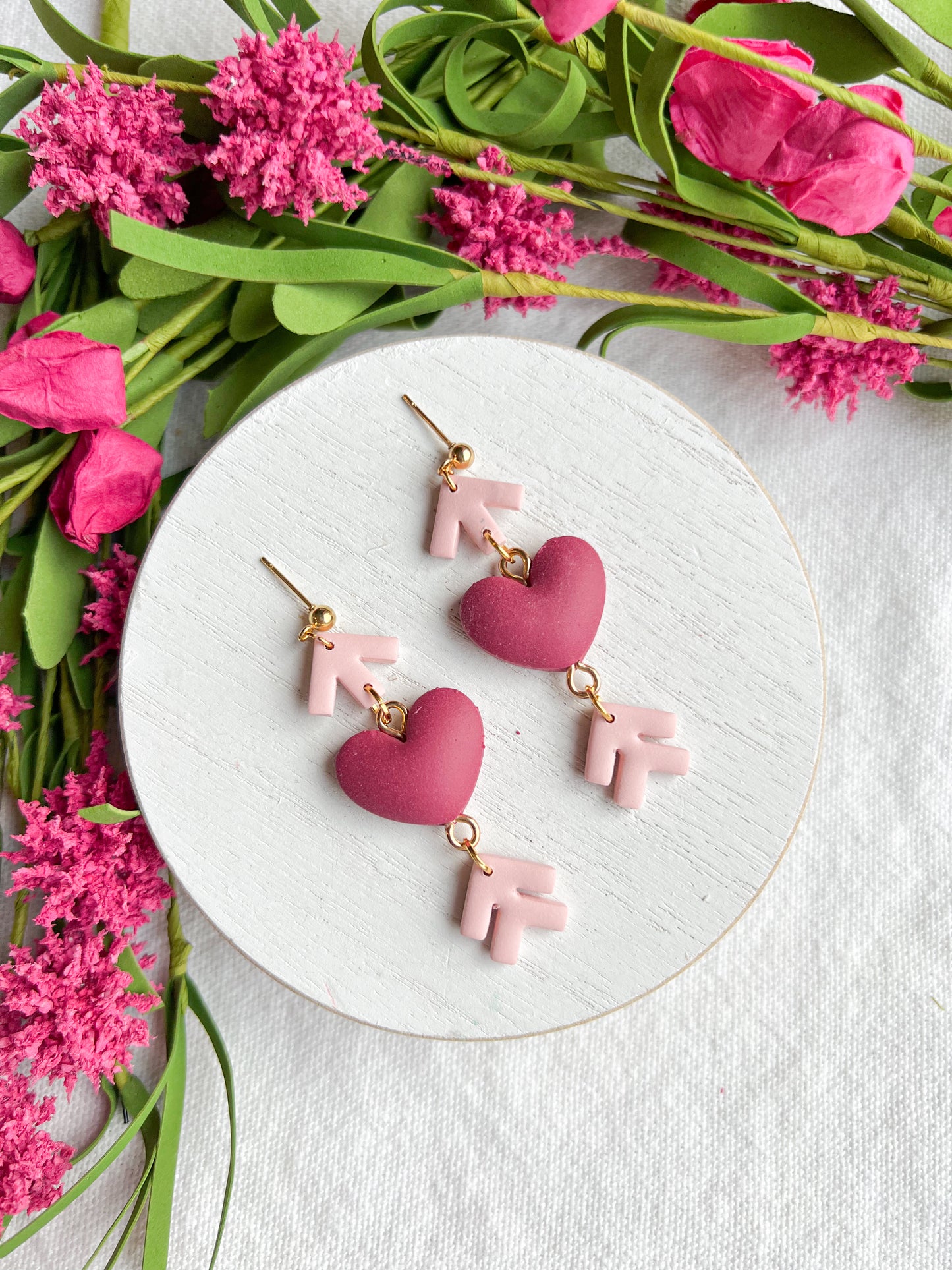 Heart and Arrow Polymer Clay Earrings