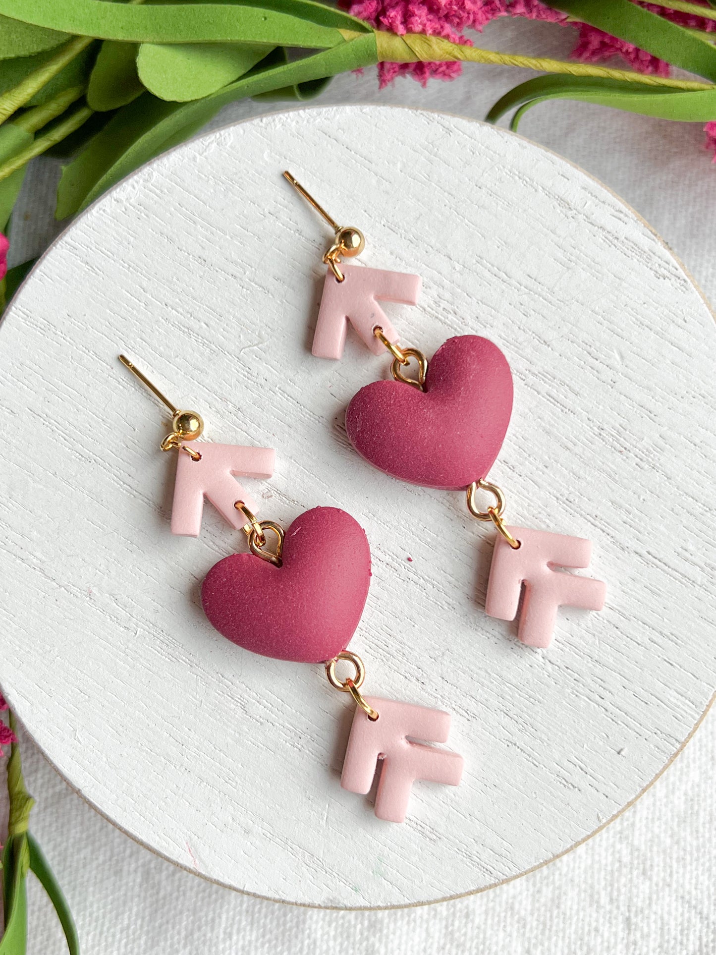 Heart and Arrow Polymer Clay Earrings