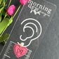 Pink Scalloped and Pearl Heart Polymer Clay Earrings