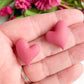 Puffy Pink Heart Polymer Clay Studs