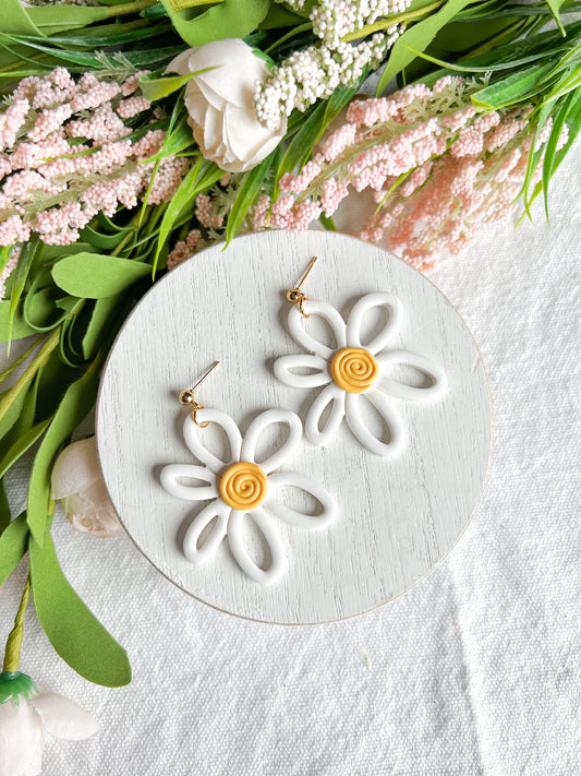 Daisy Doodle Polymer Clay Earrings