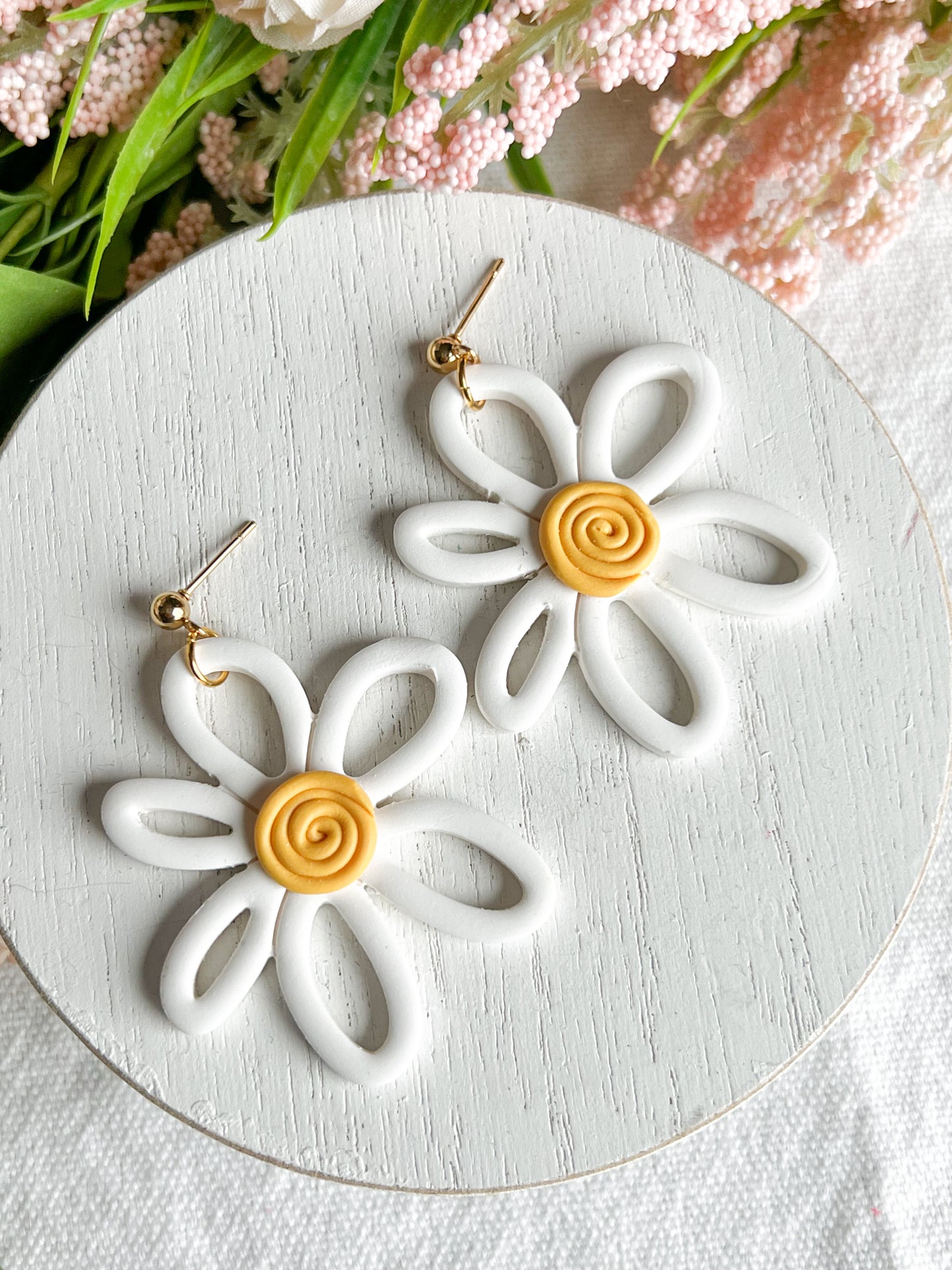 Daisy Doodle Polymer Clay Earrings