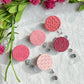 Pink Valentines Textured Polymer Clay Badges | Nurse and Teacher Retractable Badges