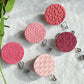 Pink Valentines Textured Polymer Clay Badges | Nurse and Teacher Retractable Badges