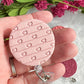 Pink Valentines Textured Polymer Clay Badges | Nurse and Teacher Retractable Badges