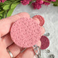 Pink Valentines Textured Polymer Clay Badges | Nurse and Teacher Retractable Badges