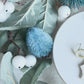 Embossed Snowflake with Pearl Stud Polymer Clay Earrings