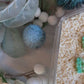 Pink Christmas Polymer Clay Studs