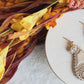 Neutral Taupe Boho Paisley Drop Polymer Clay Earrings