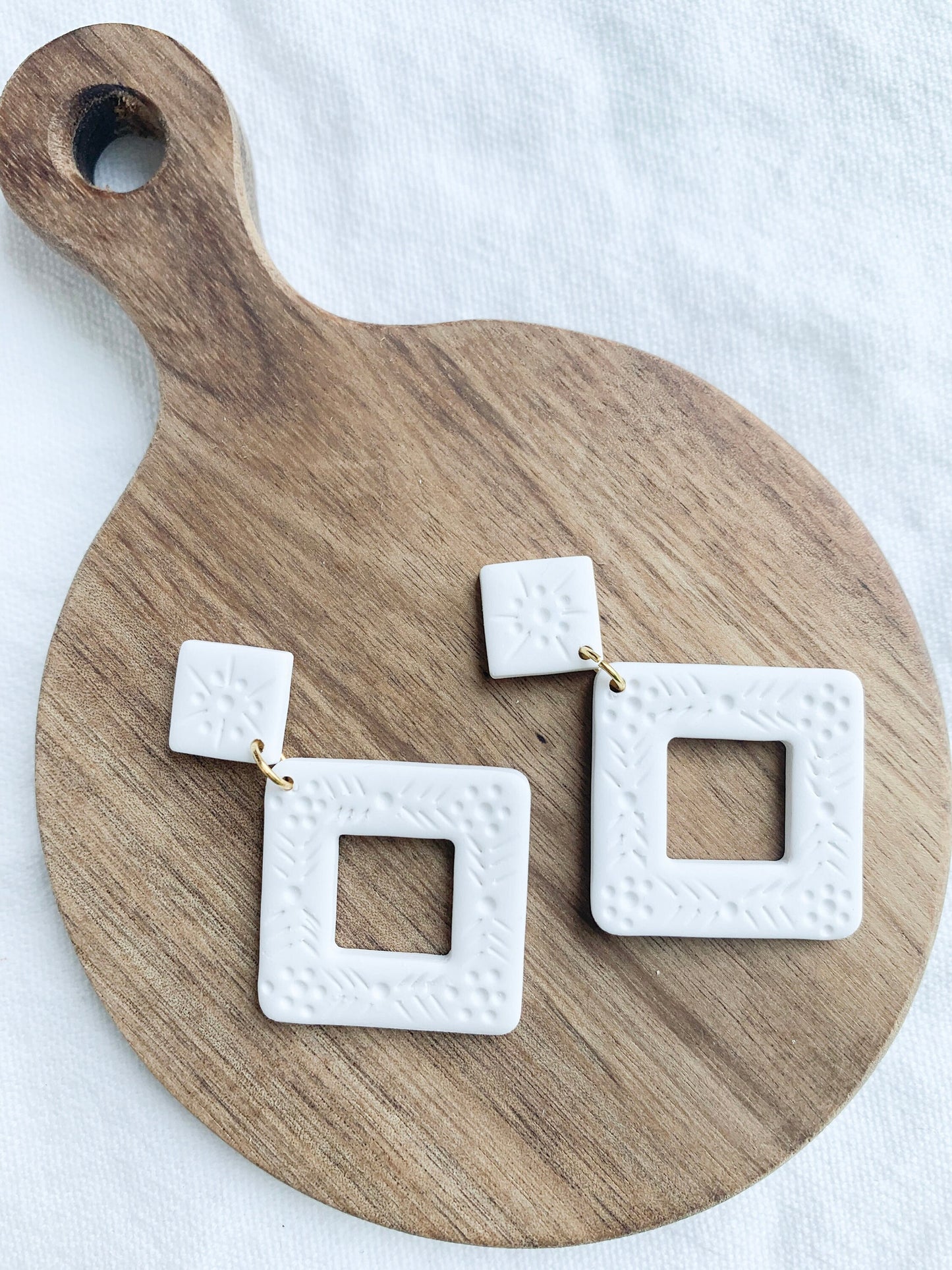 White Aztec Diamond Dangles