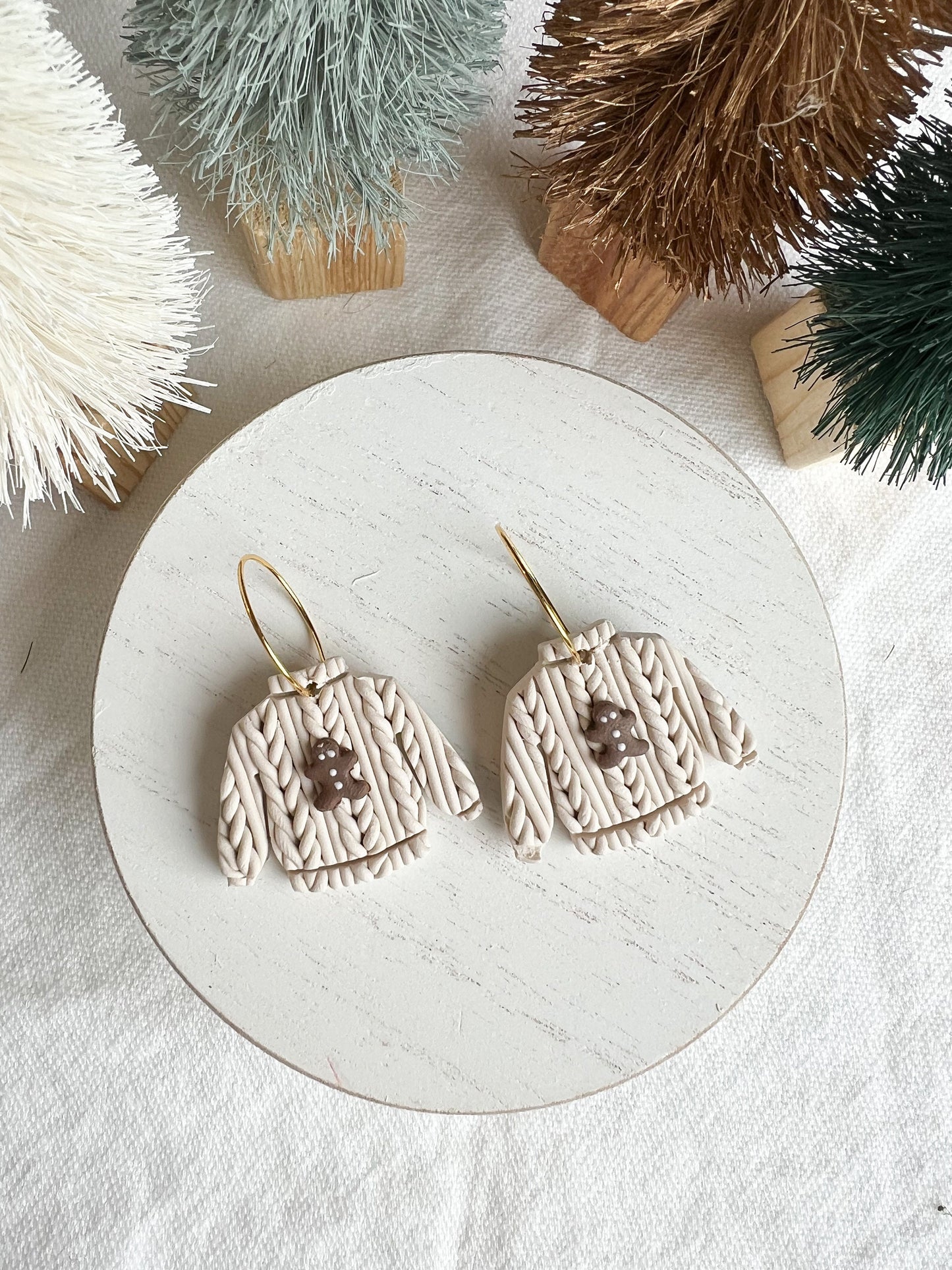 Gingerbread Knit Christmas Sweater Dangles