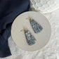 Navy Blue Botanical Teardrop Polymer Clay Earrings