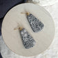 Navy Blue Botanical Teardrop Polymer Clay Earrings