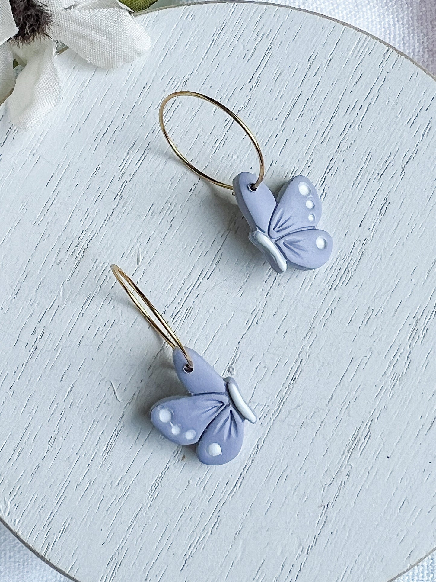 Pastel Purple Mirrored Butterfly Mini Dangles