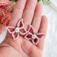 Cutout Soft Pink Floral Butterfly Hoops